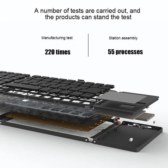 TCL TAB 10L Gen 2 10.1" Uyumlu Kablosuz Bluetooth TouchPad'li Şarj Edilebilir Katlanabilir Klavye - 7