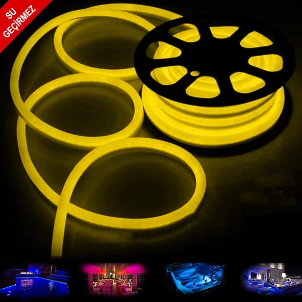 NEON HORTUM LED SARI 12V SU GEÇİRMEZ 100MT HIGHTEK HT-2045