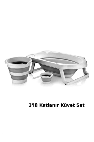 Küvet Set 3 Lü Gri