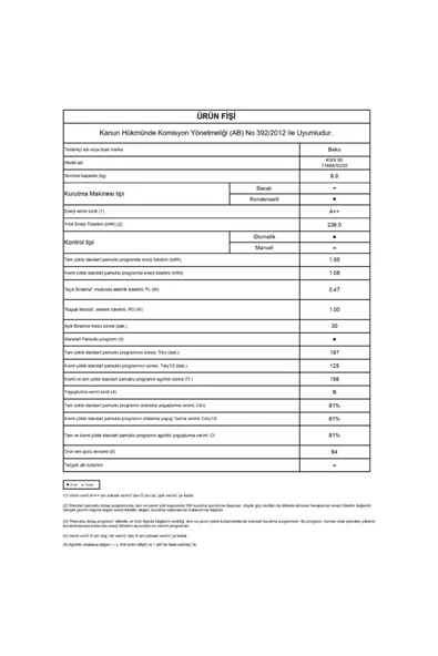 KMX 80 8 kg Çamaşır Kurutma Makinesi - 5
