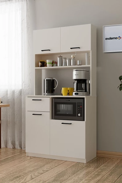Evdemo Arya Kahve Köşesi Çok Amaçlı Dolap Beyaz - 2