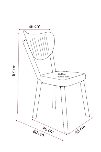 Evdemo Elma 2li Mutfak Yemek Masası Sandalyesi Kahve - Resim 5