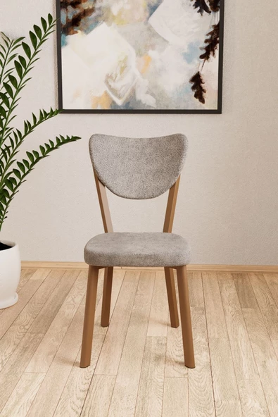Evdemo Elma 6lı Mutfak Yemek Masası Sandalyesi Kahve - 2