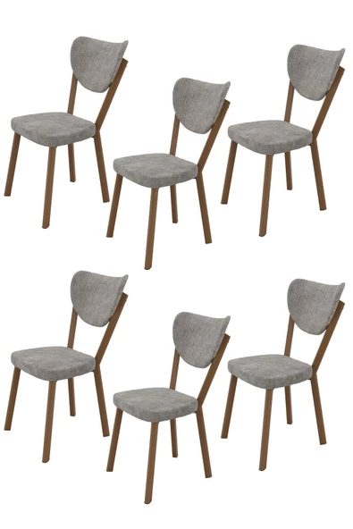 Evdemo Elma 6lı Mutfak Yemek Masası Sandalyesi Kahve - 3