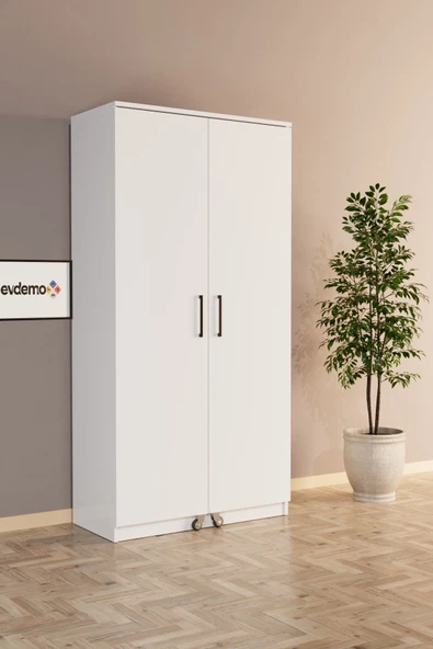 Evdemo Eva 2 Kapaklı Erzak Kiler Dolabı Beyaz - 6