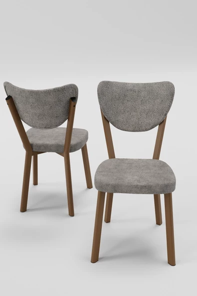 Evdemo Elma 2li Mutfak Yemek Masası Sandalyesi Kahve - Resim 3