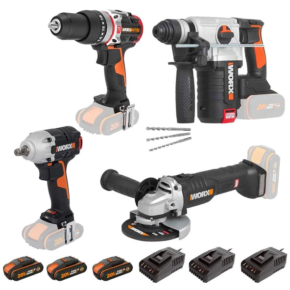 WORX WXKS5 WX354.9 + WX272.9 + WX380.9 + WX812.9 + WA3601 20V/2Ah Pro Kombo Set - 2