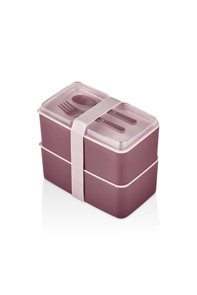 Mürdüm 2 LT Maxi Lunch Box Çatal Kaşıklı 2 Katlı Beslenme Kutusu