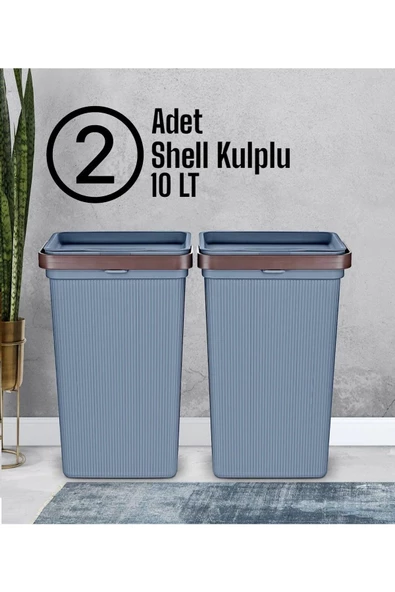 2 Adet Shell Kulplu 10 Lt Çok Amaçlı Oyuncak Düzenleyici Hobi Kutu Çamaşır Sepeti