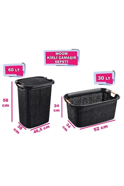 Woow Kirli Sepeti Ve Çamaşır Sepeti - Plastik Sepet - 3