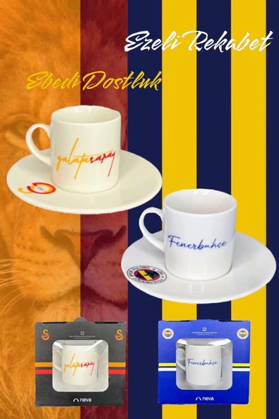 Gs-fb Lisanslı Set Özel Kutusunda Kahve Fincan Seti 2 Farklı Takım Babalara Hediye Ezeli Rekabet - 2