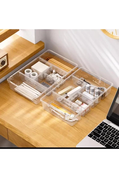 Nova 2 Adet 5 Bölmeli Çekmece Içi Düzenleyici Ofis Masa Üstü Toparlayıcı Kutu Organizer (KAPAKSIZ) - 2