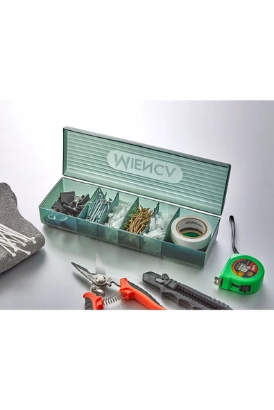 2 Adet Ring 6 Bölmeli Takı Kutusu Vida Çekmece Içi Düzenleyici Balıkçı Kutusu - Resim 4