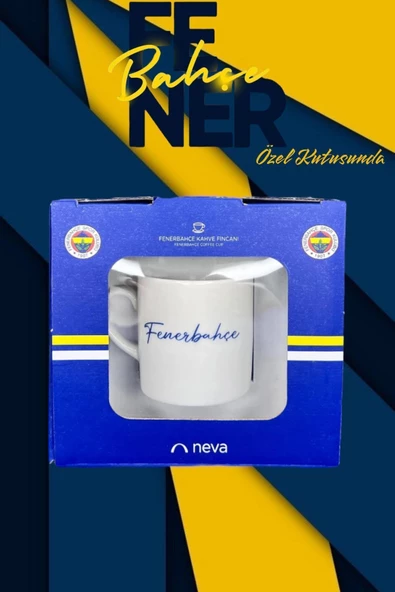 4'lü Takım Fb Taraftar Lisanslı Özel Kutusunda Kahve Fincan Seti Fenerli Babalara Hediye - 3