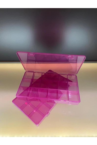 2 Adet Pembe 18 Bölmeli Takı Kutusu Kuyumcu Toka Yüzük Saklama Çekmece Içi Organizer - 3