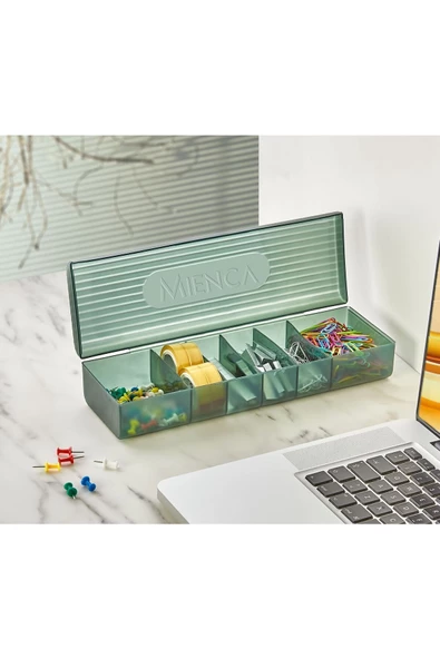 2 Adet Ring 6 Bölmeli Bitki Çayı Kutusu Saklama Kutusu - Çay Kahve Malzemesi Saklama Kutusu - Resim 5