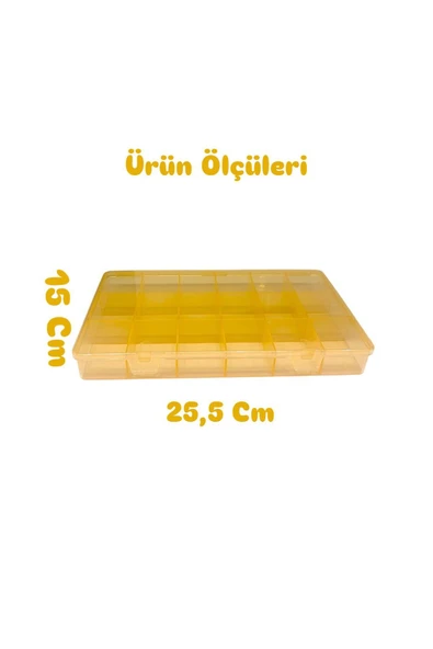 2 Adet Orange 18 Bölmeli Takı Kutusu Toka Yüzük Saklama Kabı Çekmece Düzenleyici Box Turuncu - 3