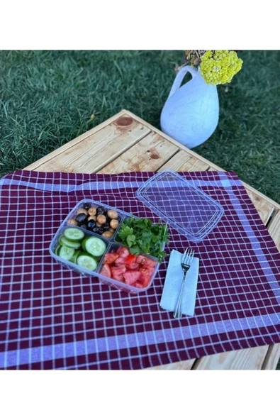 Large 6 Adet Bölmeli Piknik Saklama Kutusu Okul Beslenme Kabı Taşınabilir Diyet Öğünlük Porsiyon - 5