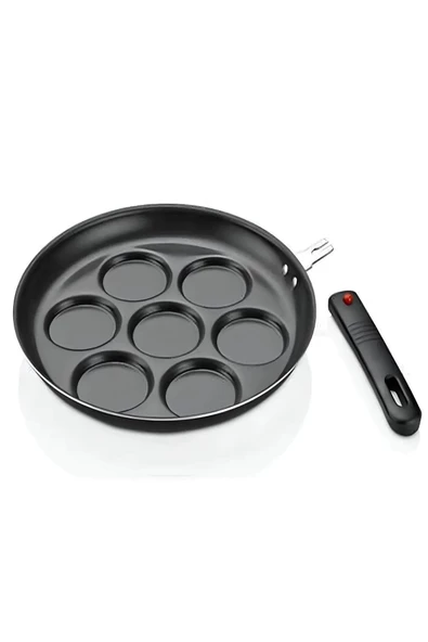 Pankek Tava - 7 Gözlü Kahvaltı Pancake Tavası Sökülebilir Ergonamik Sap