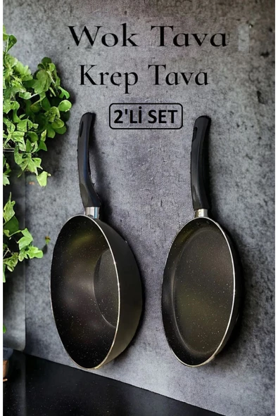 Ragnar 2'li Tava Seti , Wok Tava Krep Tava 2 Parça Tava Set