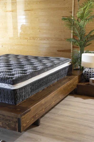 mubahyatak Gri Ultra Ortopedik Hilal Pedli Paket Yaylı Tavşan Tüyü Kumaş Yatak - 5