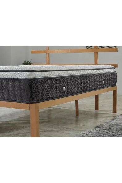 mubahyatak Antrasit Ultra Ortopedik Lara Pedli Paket Yaylı Tavşan Tüyü Kumaş Yatak - 3