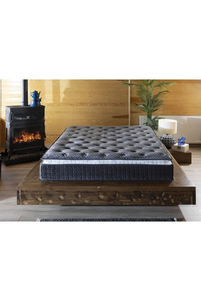 mubahyatak Gri Ultra Ortopedik Hilal Pedli Paket Yaylı Tavşan Tüyü Kumaş Yatak - 3