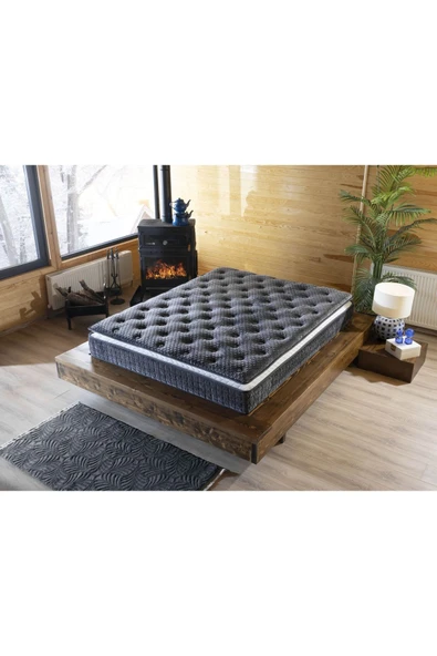 mubahyatak Gri Ultra Ortopedik Hilal Pedli Paket Yaylı Tavşan Tüyü Kumaş Yatak - 2