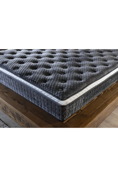 mubahyatak Gri Ultra Ortopedik Hilal Pedli Paket Yaylı Tavşan Tüyü Kumaş Yatak - 4