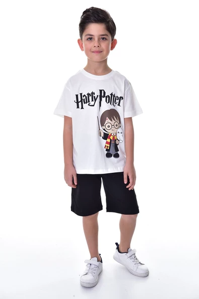 Harry Potter Baskılı 2'li Şort - T-Shirt Çocuk Takım