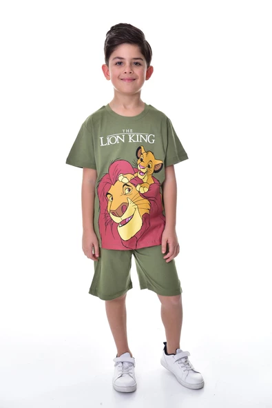 Lion King Baskılı 2'li Şort - T-Shirt Çocuk Takım - 2