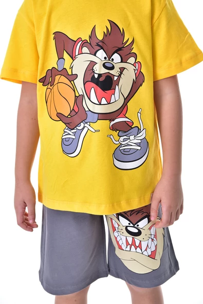 Tazmanya (Tasmanian Devil) Baskılı 2'li Şort - T-Shirt Çocuk Takım - 2