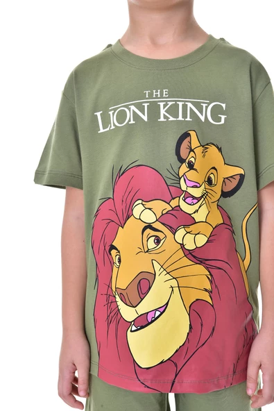 Lion King Baskılı 2'li Şort - T-Shirt Çocuk Takım - 3