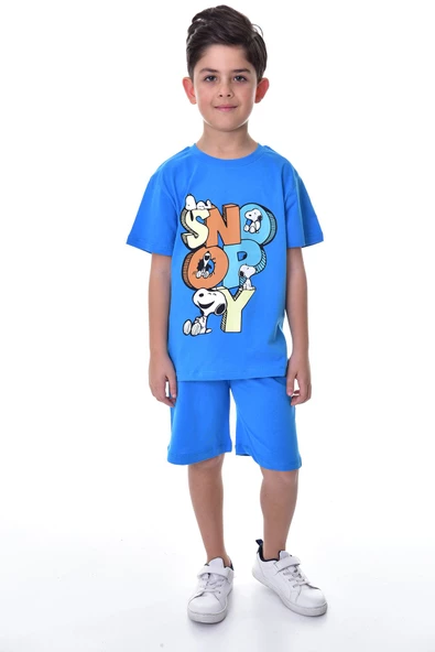 SNOOPY Baskılı 2'li Şort - T-Shirt Çocuk Takım