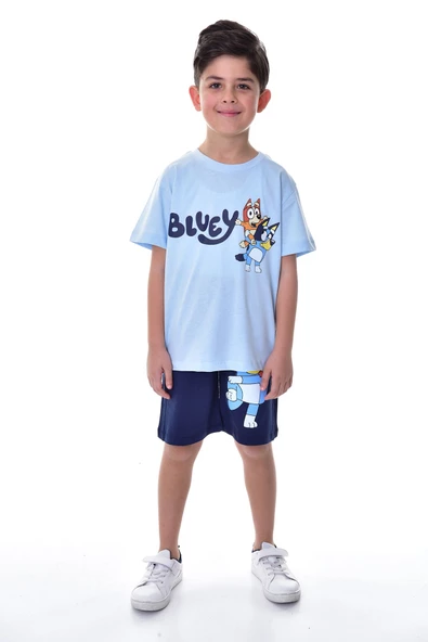Bluey Baskılı 2'li Şort - T-Shirt Çocuk Takım - Resim 2