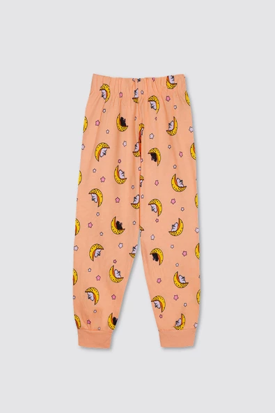 Sevimli Sosyal Ayı Desenli %100 Pamuklu Çocuk Pijama Takımı - Resim 3