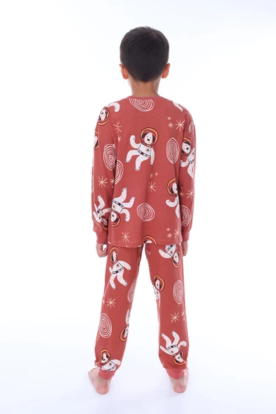 Sevimli Astronot Bobi Kiremit Çocuk Pijama Takımı - 2