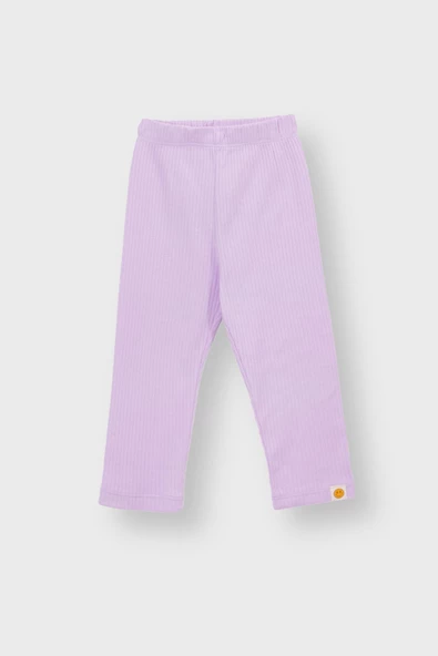 Basic Fitilli İnterlok Kumaş %100 Pamuk 1-5 Yaş Lila Bebek Pijama Takımı - Resim 3