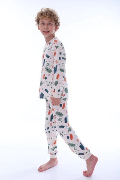 Fırça Desenli Çocuk Pijama Takımı - Resim 2