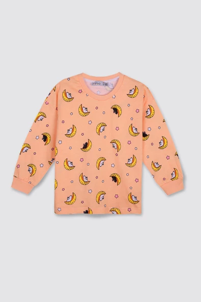 Sevimli Sosyal Ayı Desenli %100 Pamuklu Çocuk Pijama Takımı - Resim 2