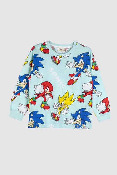 The Hedgehog Super Sonic Desenli %100 Pamuk Çocuk Pijama Takımı - 2