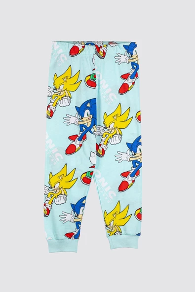 The Hedgehog Super Sonic Desenli %100 Pamuk Çocuk Pijama Takımı - 3