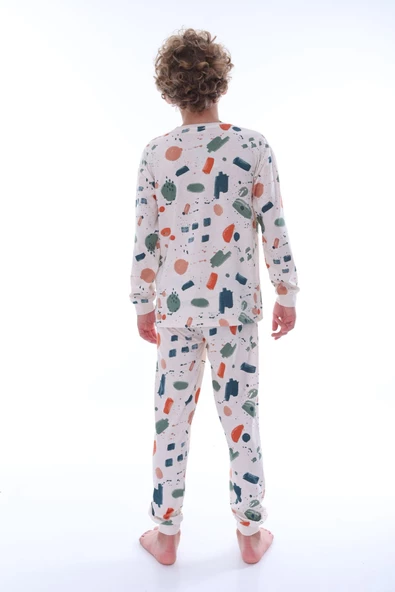 Fırça Desenli Çocuk Pijama Takımı - Resim 5