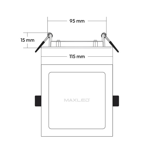 Sıva Altı Kare LED Panel Siyah Kasa - 6W 3000K - Maxled MX-1030G