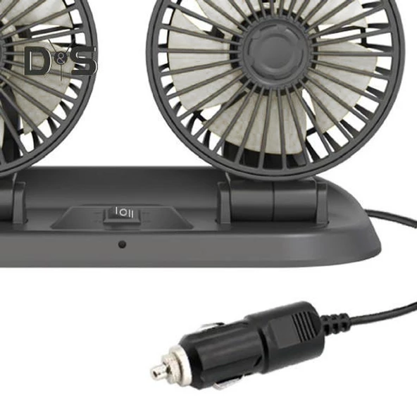Araç Araba Otomobil Mini 2 li Vantilatör Fan Pervane Soğutucu 12V FAN10 - Resim 7