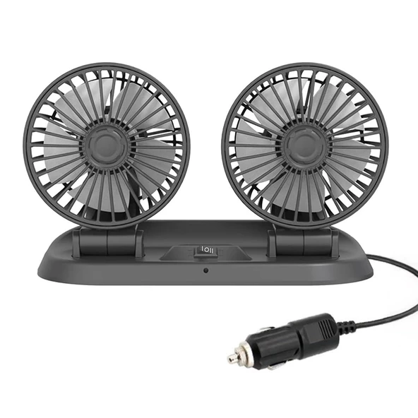 Araç Araba Otomobil Mini 2 li Vantilatör Fan Pervane Soğutucu 12V FAN10