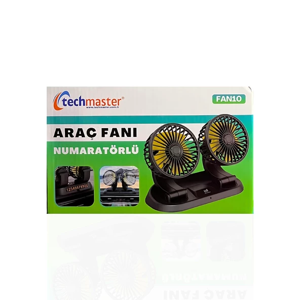 Araç Araba Otomobil Mini 2 li Vantilatör Fan Pervane Soğutucu 12V FAN10 - Resim 8
