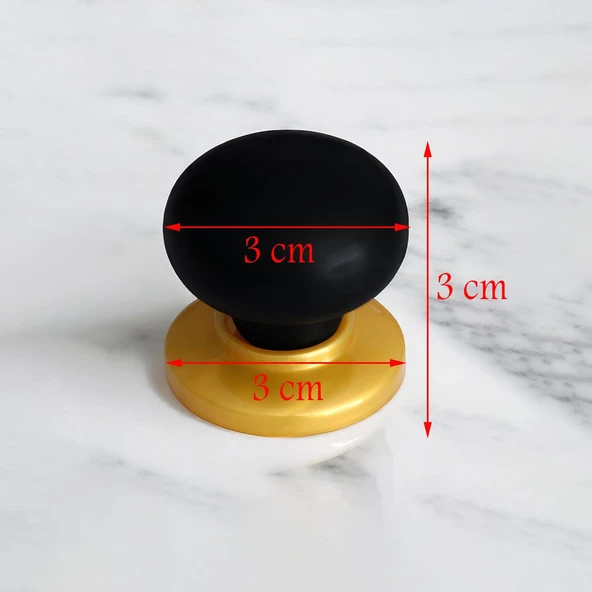 Polimer Düğme Kulp Siyah Gold Tablalı Dolap Mobilya Mutfak Dolabı Çekmece Dolap Kapak Kulpu Kulbu - 4