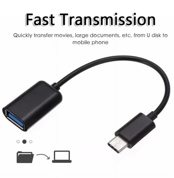 QASUL  Type C Usb 3.0 Otg Adaptör -    Çevirici Dönüştürücü Siyah - 5