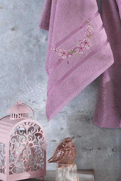 Zeynep Tekstil Arya 2 Parça Nakışlı %100 Pamuklu Bornoz Seti 153-99-0038 - 6